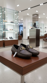 FRGMO  Rich Espresso Bit  with Gold Gancini Ornament Loafers